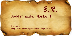 Bodánszky Norbert névjegykártya