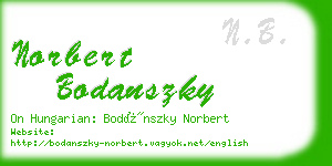 norbert bodanszky business card